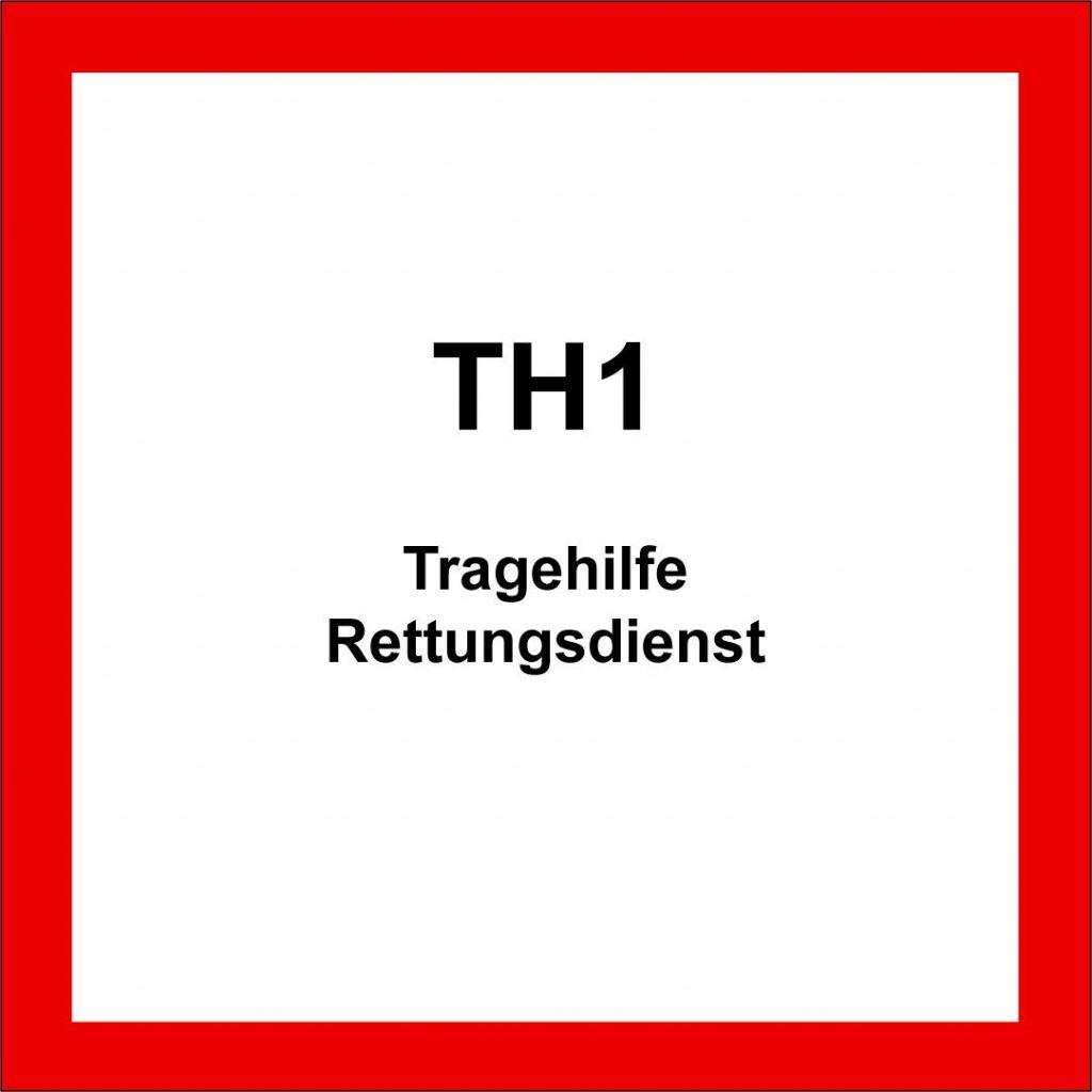 Ist möglicherweise ein Bild von Text „TH1 Tragehilfe Rettungsdienst“